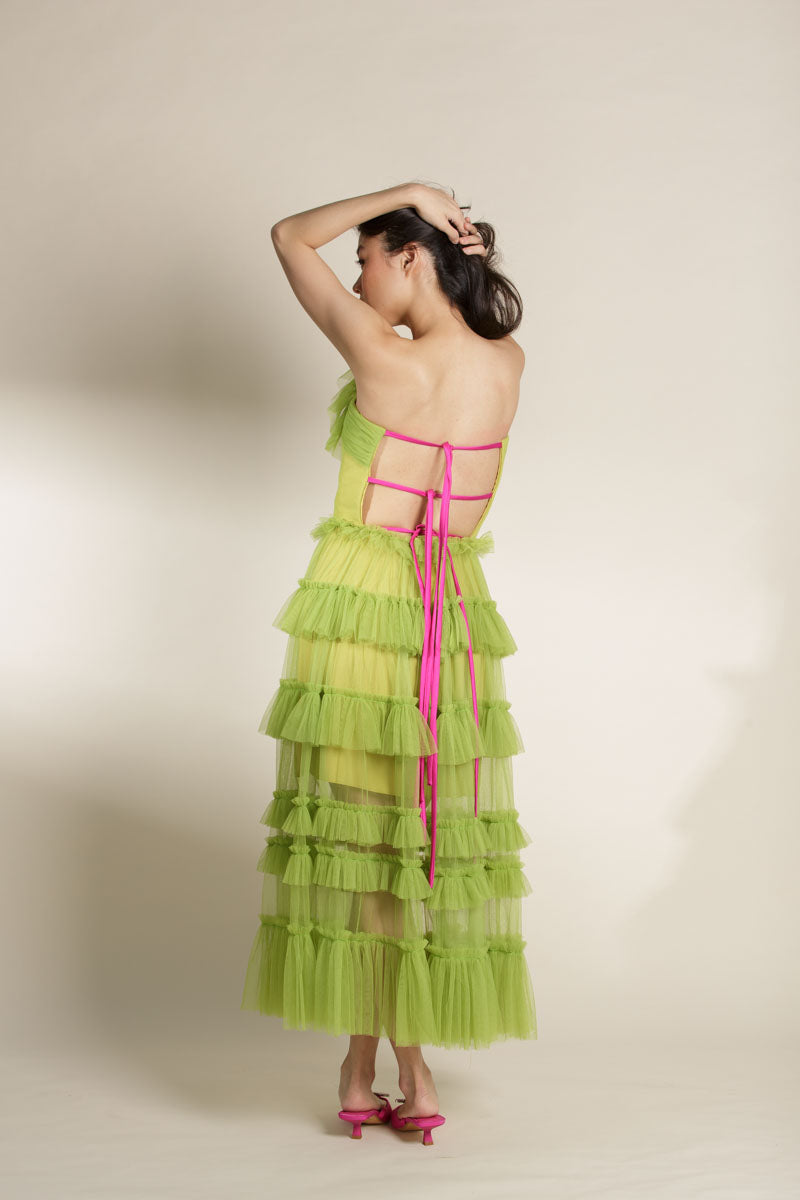 Lime Green Tulle Gown