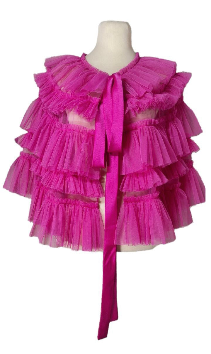 Fuchsia Tiered Capelet