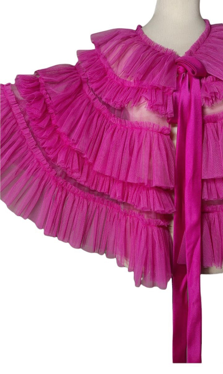 Fuchsia Tiered Capelet