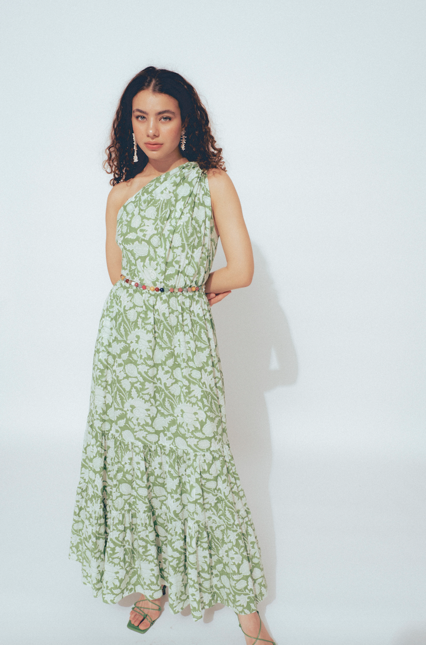 Green Floral Gown
