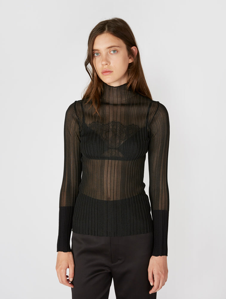Black Sheer Top