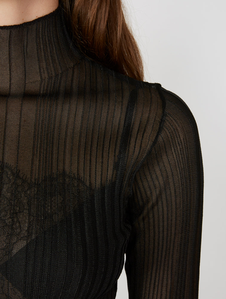 Black Sheer Top